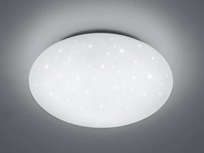 LED Deckenleuchte, Deckenschale PUTZ Sternenhimmel Kunststoff Weiß Ø 37cm IP44