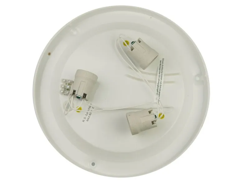LED Deckenleuchte / Deckenschale rund, Opalglas matt, Dekorring Chrom, Ø 50cm