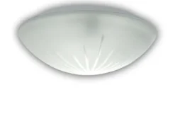 LED-Deckenleuchte / Deckenschale rund, Schliffglas satiniert, Ø 30cm