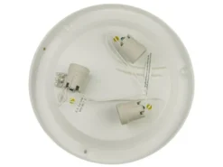 LED Deckenleuchte Deckenschale Opalglas matt, Dekorring Messing poliert, Ø 50cm