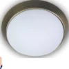LED Deckenleuchte / Deckenschale, Opalglas matt, Dekorring Altmessing, Ø 25cm