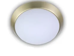LED Deckenleuchte Deckenschale Opalglas matt Dekorring Messing matt, Ø 35cm