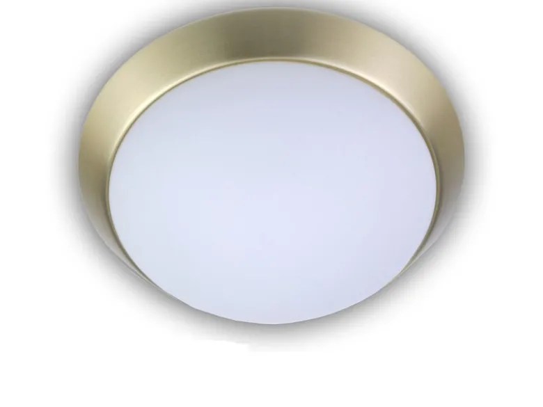 LED Deckenleuchte Deckenschale Opalglas matt Dekorring Messing matt, Ø 35cm
