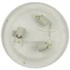 LED Deckenleuchte / Deckenschale rund, Opalglas matt, Dekorring Chrom, Ø 45cm