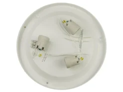 LED Deckenleuchte / Deckenschale rund, Opalglas matt, Dekorring Chrom, Ø 45cm