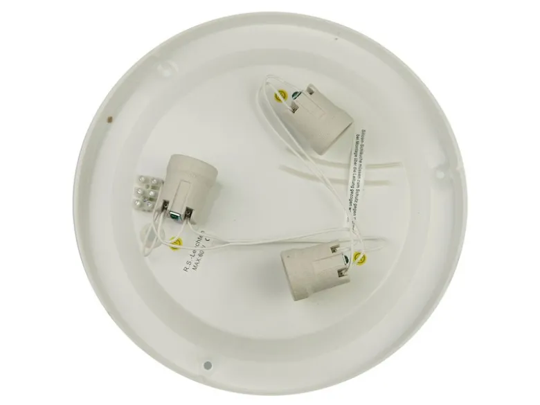 LED Deckenleuchte / Deckenschale rund, Opalglas matt, Dekorring Chrom, Ø 45cm