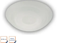LED Deckenleuchte Deckenschale rund, Glas Alabaster, Ø 20cm