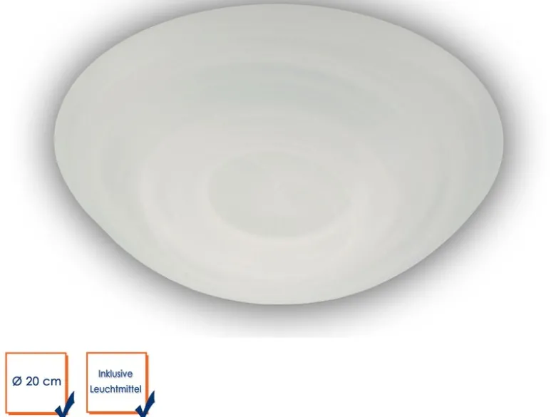 LED Deckenleuchte Deckenschale rund, Glas Alabaster, Ø 20cm