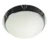 LED Deckenleuchte / Deckenschale rund, Opalglas matt, Dekorring Chrom, Ø 25cm