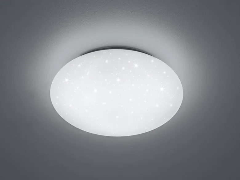 LED Deckenleuchte, Deckenschale PUTZ Sternenhimmel Kunststoff Weiß Ø 27cm IP44