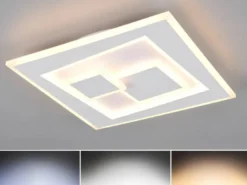 LED Deckenleuchte DEGAS flach dimmbar Fernbedienung, Quadrat 36cm