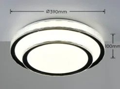 LED Deckenleuchte DIMA in Schwarz mit Sternenhimmel Effekt, Ø 39cm