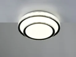LED Deckenleuchte DIMA in Schwarz mit Sternenhimmel Effekt, Ø 39cm