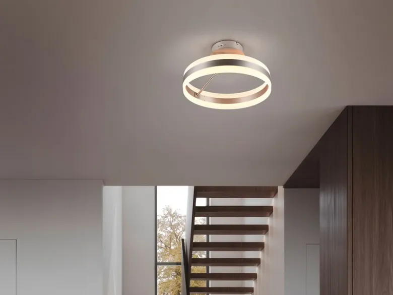 LED Deckenleuchte DIOS dimmbar, Lichttemperatur einstellbar, Silber Ø 40cm