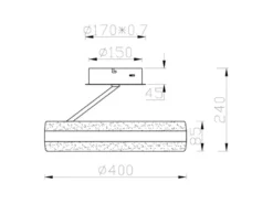 LED Deckenleuchte DIOS dimmbar, Lichttemperatur einstellbar, Silber Ø 40cm