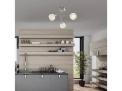 LED Deckenleuchte ELLIOTT 3-flammig, Glasschirme satiniert, Ø 39cm