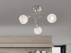 LED Deckenleuchte ELLIOTT 3-flammig, Glasschirme satiniert, Ø 39cm