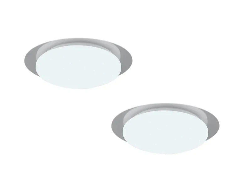 LED Deckenleuchte 2er Set Fernbedienung dimmbar Sternenhimmel Farbwechsel, Ø35cm