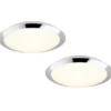 LED Deckenleuchte 2er Set in Chrom IP44 Badlampen, Ø 29cm