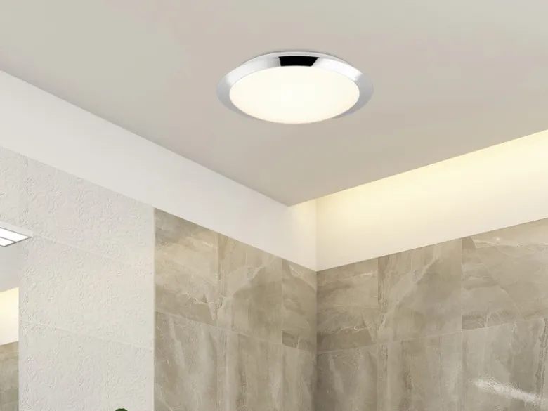 LED Deckenleuchte 2er Set in Chrom IP44 Badlampen, Ø 29cm