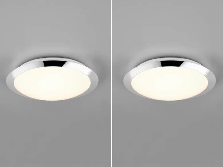LED Deckenleuchte 2er Set in Chrom IP44 Badlampen, Ø 29cm