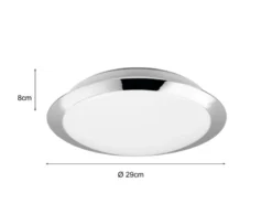 LED Deckenleuchte 2er Set in Chrom IP44 Badlampen, Ø 29cm