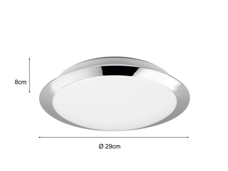 LED Deckenleuchte 2er Set in Chrom IP44 Badlampen, Ø 29cm