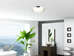 LED Deckenleuchte 2er Set in Chrom IP44 Badlampen, Ø 29cm