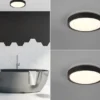 LED Deckenleuchte 2er Set in Schwarz matt IP44 Badlampen, Ø 33cm