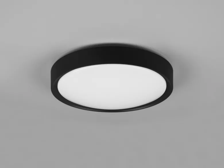 LED Deckenleuchte 2er Set in Schwarz matt IP44 Badlampen, Ø 33cm