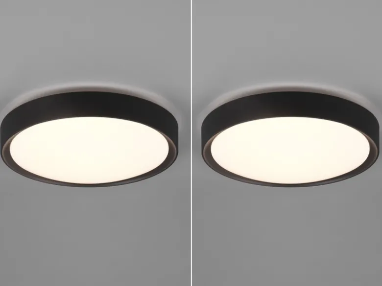LED Deckenleuchte 2er Set in Schwarz matt IP44 Badlampen, Ø 33cm