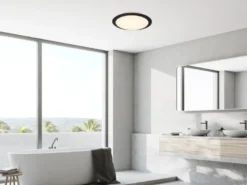 LED Deckenleuchte 2er Set in Schwarz IP44 Badlampen, Ø 29cm