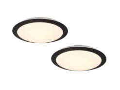 LED Deckenleuchte 2er Set in Schwarz IP44 Badlampen, Ø 29cm