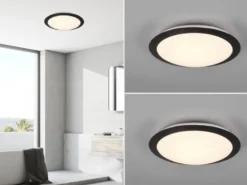 LED Deckenleuchte 2er Set in Schwarz IP44 Badlampen, Ø 29cm