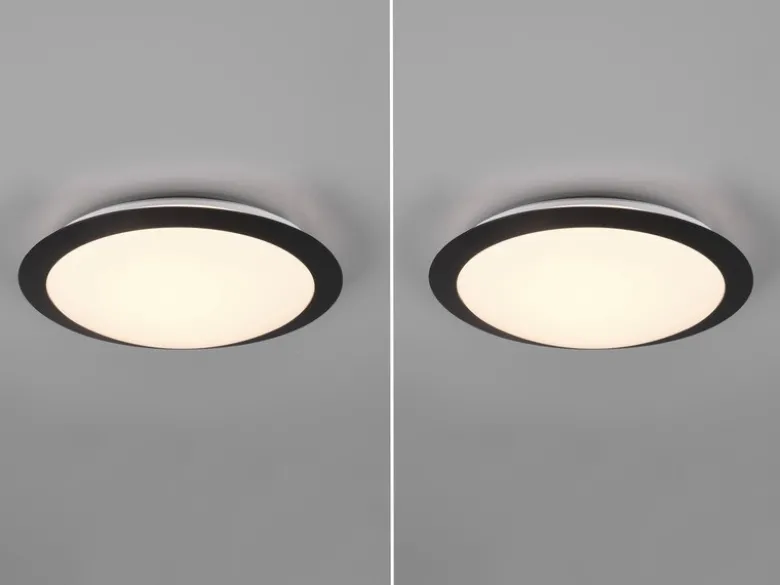 LED Deckenleuchte 2er Set in Schwarz IP44 Badlampen, Ø 29cm