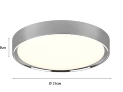 LED Deckenleuchte 2er Set in Silber Chrom IP44 Badlampen, Ø 33cm