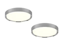 LED Deckenleuchte 2er Set in Silber Chrom IP44 Badlampen, Ø 33cm