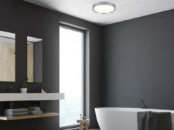 LED Deckenleuchte 2er Set in Silber Chrom IP44 Badlampen, Ø 33cm