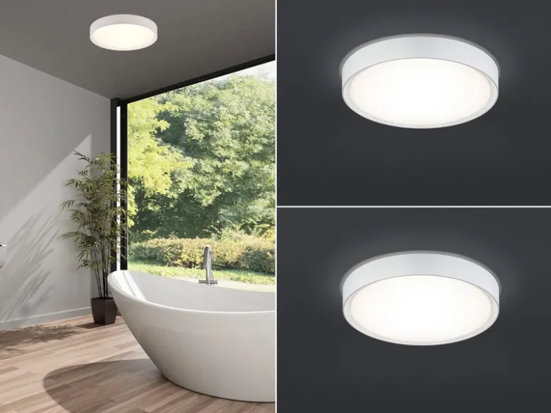 LED Deckenleuchte 2er Set in Weiß IP44 Badlampen, Ø 33cm