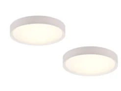 LED Deckenleuchte 2er Set in Weiß IP44 Badlampen, Ø 33cm