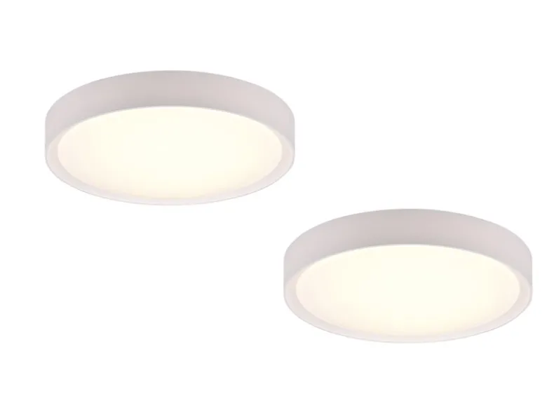 LED Deckenleuchte 2er Set in Weiß IP44 Badlampen, Ø 33cm