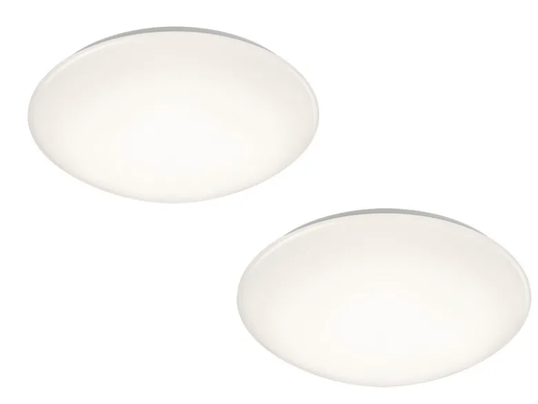 LED Deckenleuchte 2er Set in Weiß IP44 Badlampen, Ø 37cm