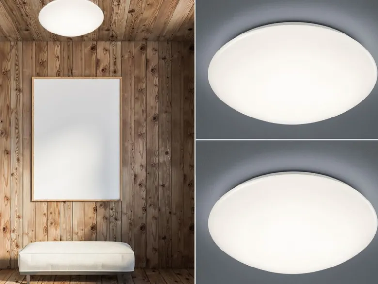 LED Deckenleuchte 2er Set in Weiß IP44 Badlampen, Ø 37cm