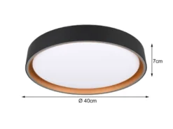 LED Deckenleuchte FELIS mit Fernbedienung & Tageslicht, Schwarz Gold Ø 40cm