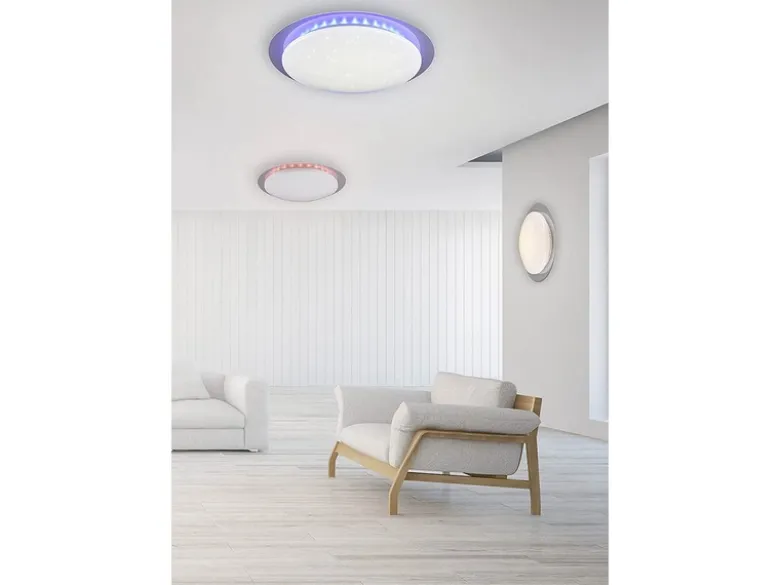 LED Deckenleuchte Fernbedienung dimmbar Sternenhimmel Farbwechsel, Ø 72cm