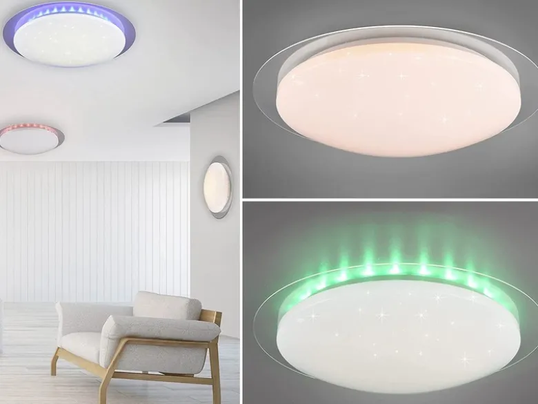 LED Deckenleuchte Fernbedienung dimmbar Sternenhimmel Farbwechsel, Ø 72cm