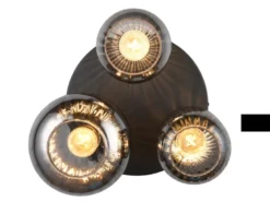 LED Deckenleuchte 3-flammig mit Glasschirmen Chrom bedampft, Ø 39cm
