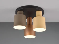 LED Deckenleuchte 3-flammig mit Metall Lampenschirmen bunt, Ø 37cm