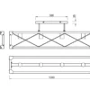 LED Deckenleuchte 4-flammig Schwarz mit Holzbalken, Breite 100cm