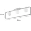 LED Deckenleuchte 3 flammig Weiß mit Glaskugeln Opalweiß, Breite 80cm